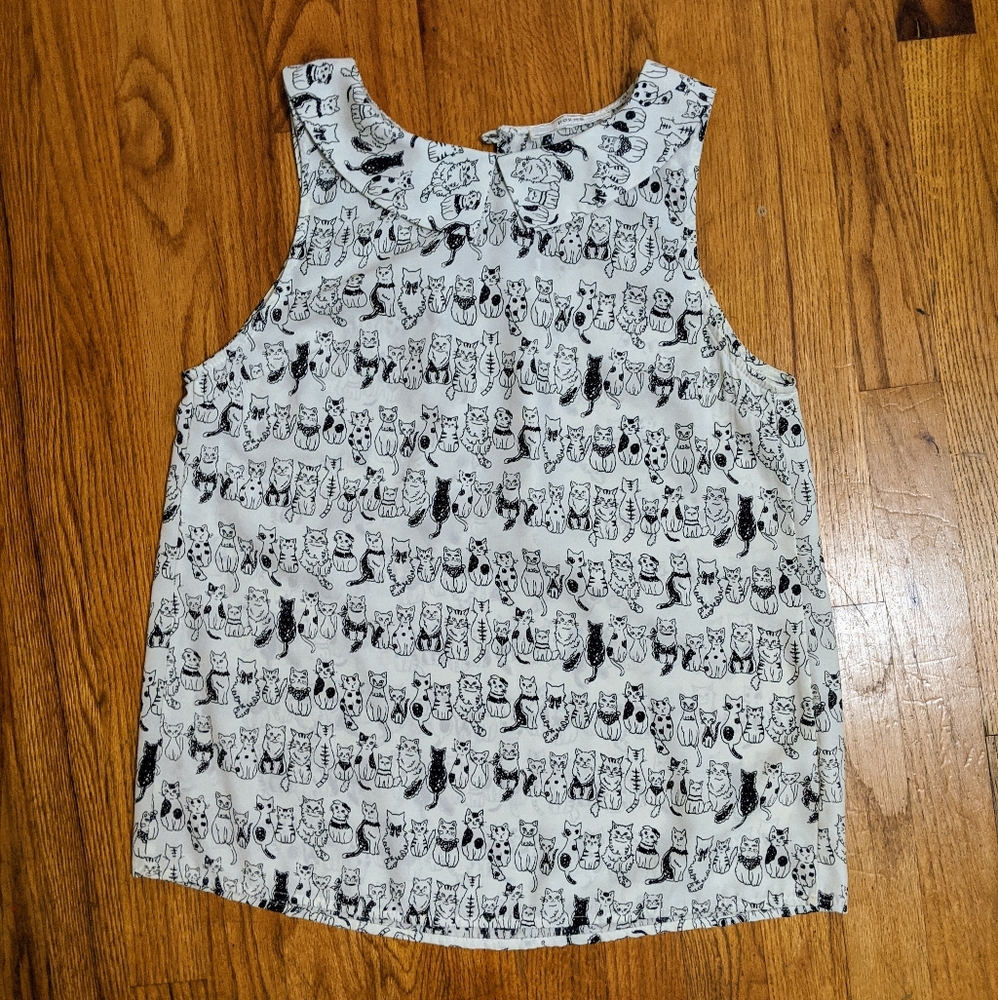 Modcloth Peter Pan Color Cat Blouse